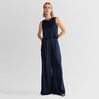 Regata Linho com Viscose Feminina - Azul Marinho