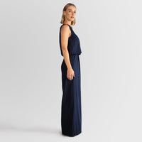 Regata Linho com Viscose Feminina - Azul Marinho