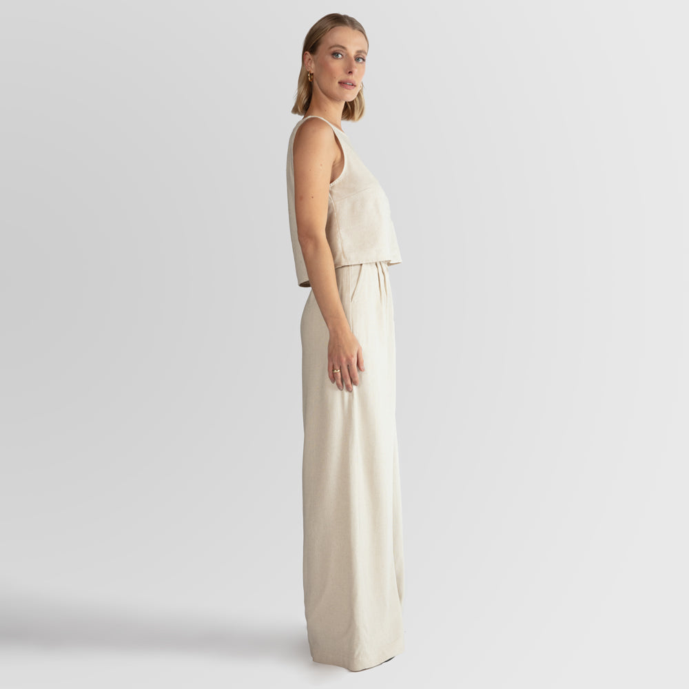 Regata Linho com Viscose Feminina - Bege