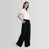 Calça Pantalona Viscose Feminina - Preto