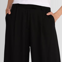 Calça Pantalona Viscose Feminina - Preto