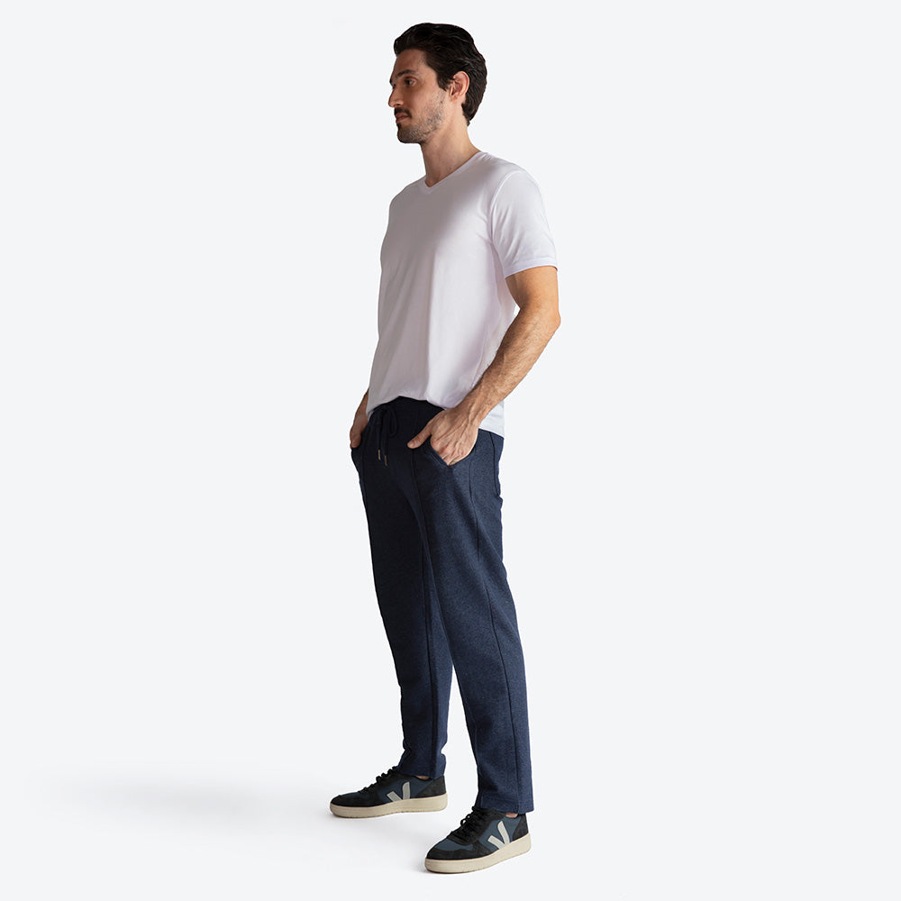 Calça Moletom Textura Leve Masculina - Azul Marinho