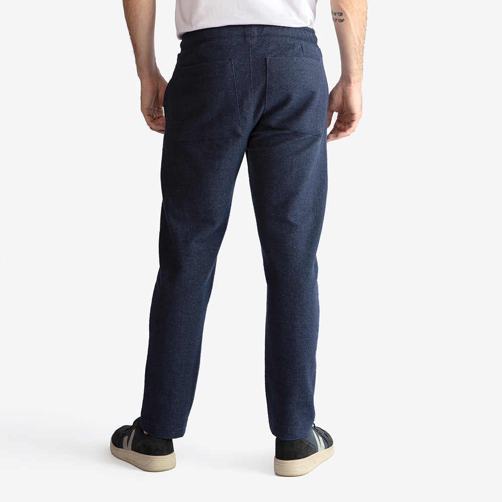 Calça Moletom Textura Leve Masculina - Azul Marinho