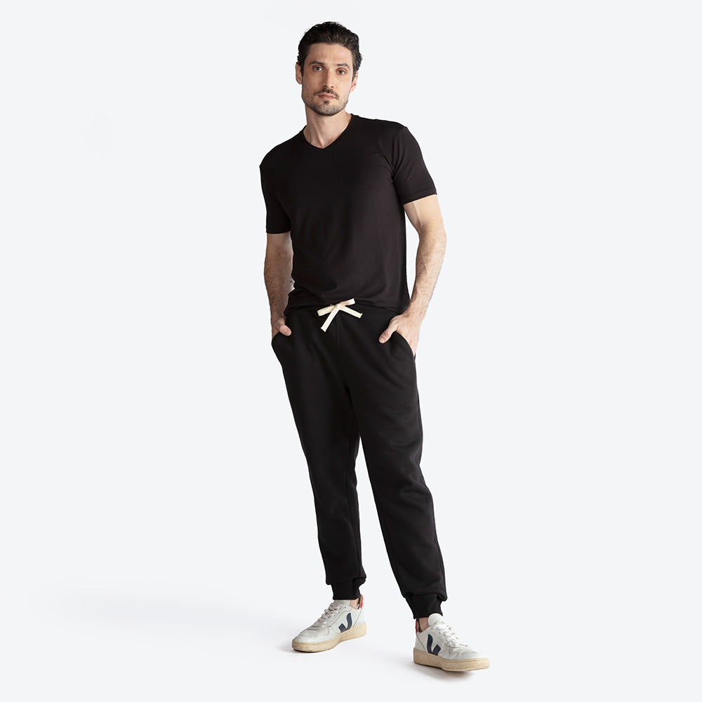 Calça Jogger Moletom Felpa Masculina - Preto