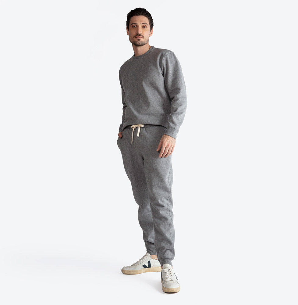 Calça Jogger Moletom Felpa Masculina - Mescla Escuro