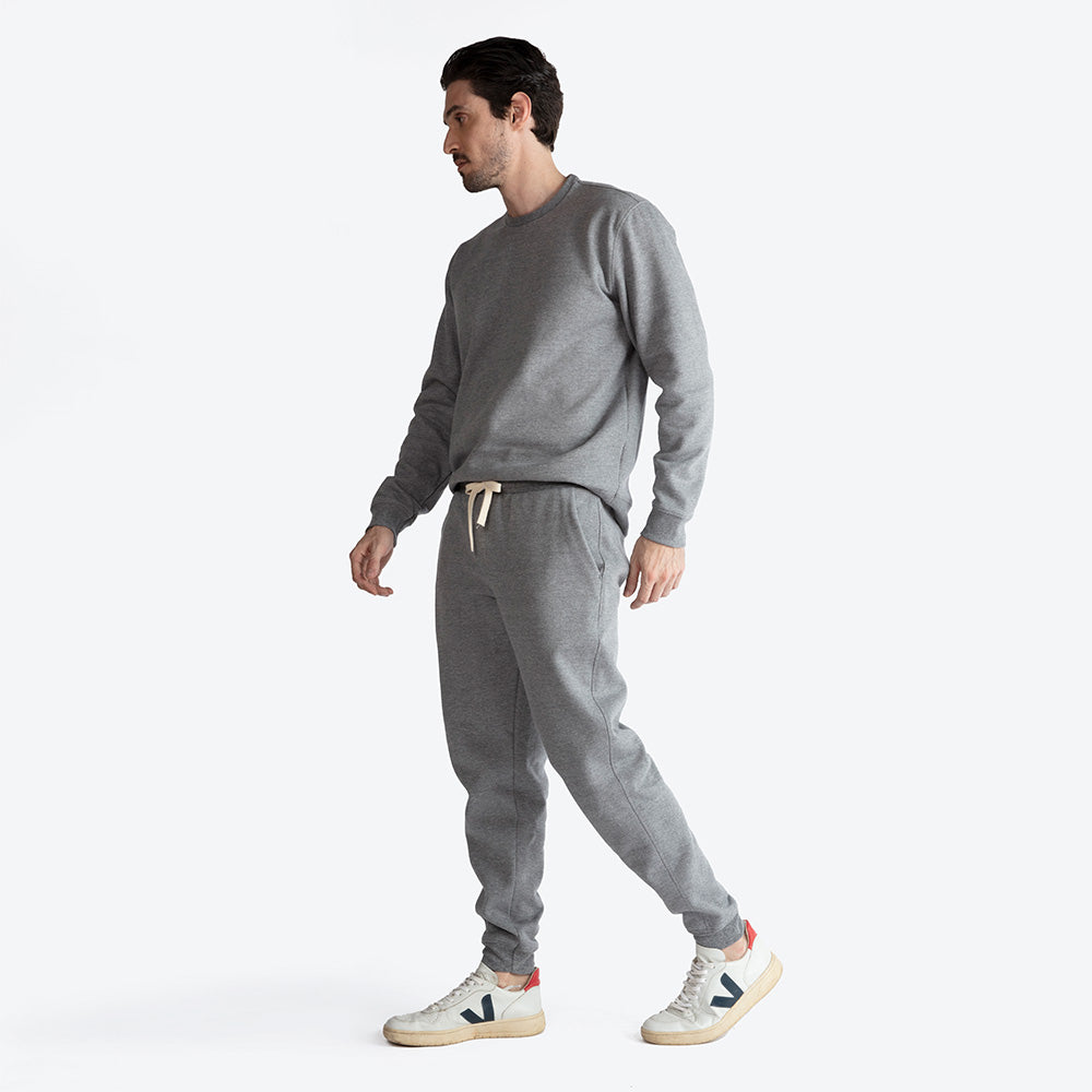 Calça Jogger Moletom Felpa Masculina - Mescla Escuro