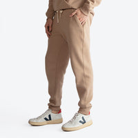 Calça Jogger Moletom Felpa Masculina - Bege Pastel
