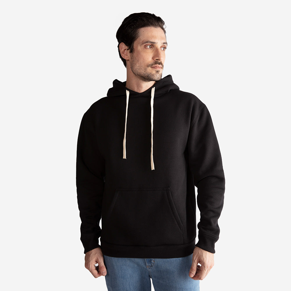 Blusa Moletom Felpa Com Capuz Masculina - Preto