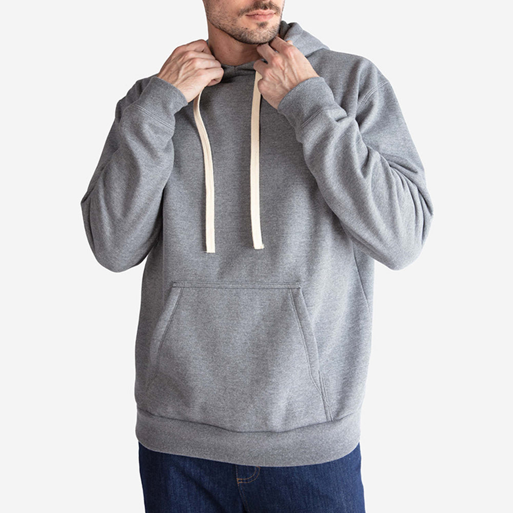 Blusa Moletom Felpa Com Capuz Masculina - Mescla Escuro