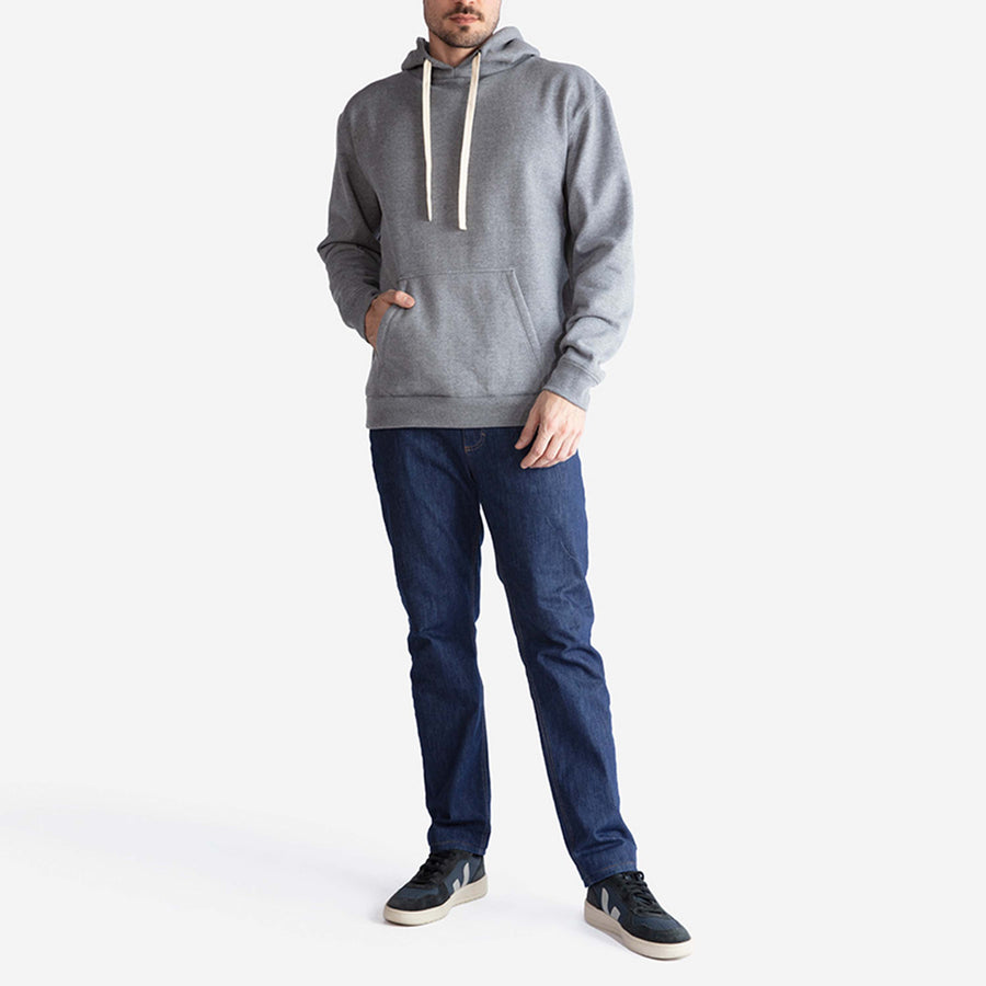 Blusa Moletom Felpa Com Capuz Masculina - Mescla Escuro