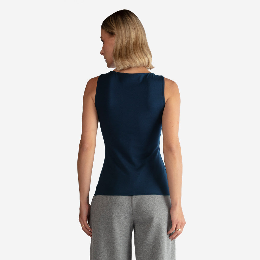 Regata Cotton Pima Feminina Life Collection Azul Marinho