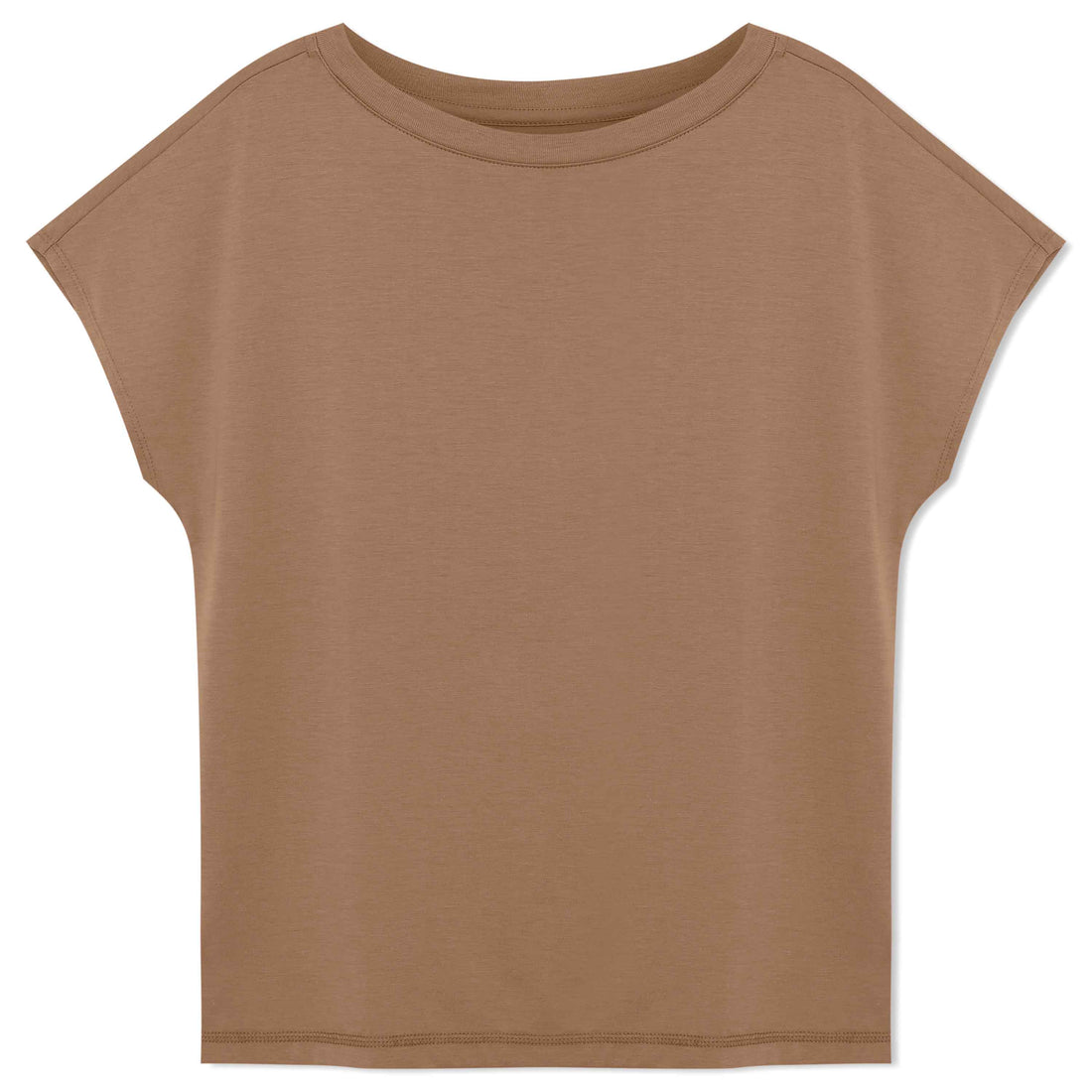 Camiseta Pima Ampla Feminina - Bege Pastel