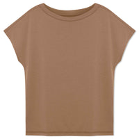 Camiseta Pima Ampla Feminina - Bege Pastel