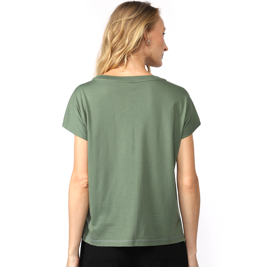 Camiseta Pima Ampla Feminina - Verde Pinheiro