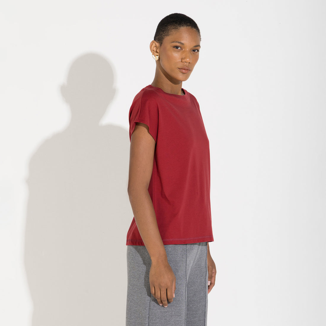 Camiseta Pima Manga Japonesa Feminina | Life Collection - Vermelho Escarlate