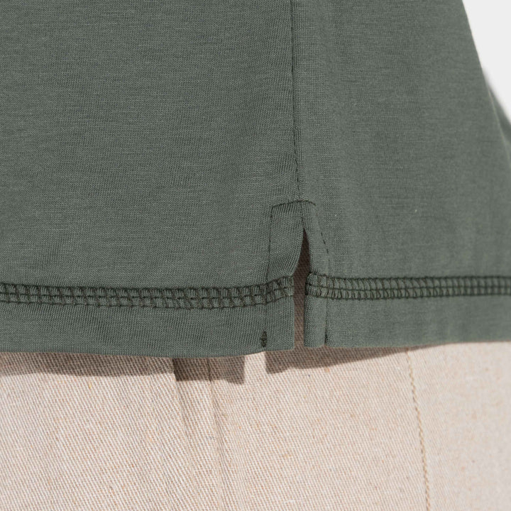 Camiseta Pima Manga Japonesa Feminina | Life Collection - Verde Figo