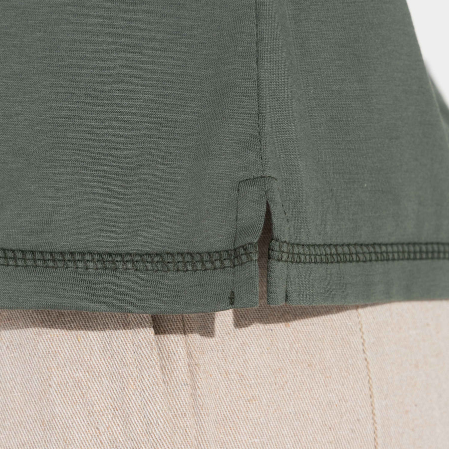 Camiseta Pima Manga Japonesa Feminina | Life Collection - Verde Figo