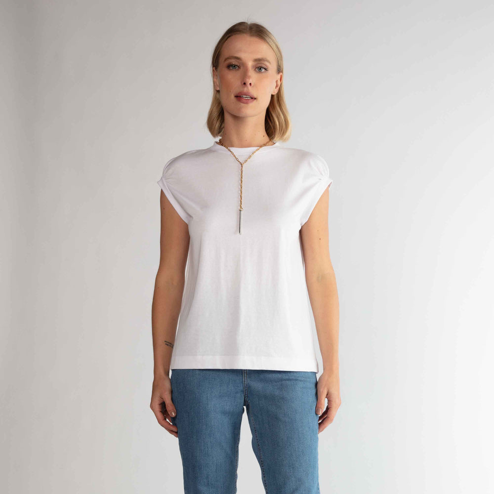 Blusa Algodão Ultraleve Franzida Feminina - Branco