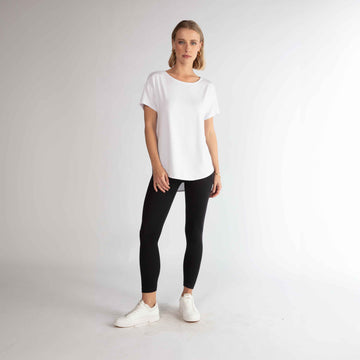 Travel T-shirt Barra Arredondada Feminina - Branco