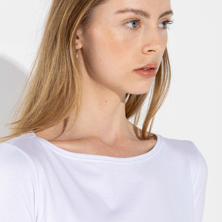 Blusa Cotton Pima Decote Canoa Feminina | Life Collection - Branco