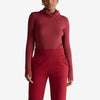 Blusa Canelada Viscose Gola Rolê Feminina - Marsala