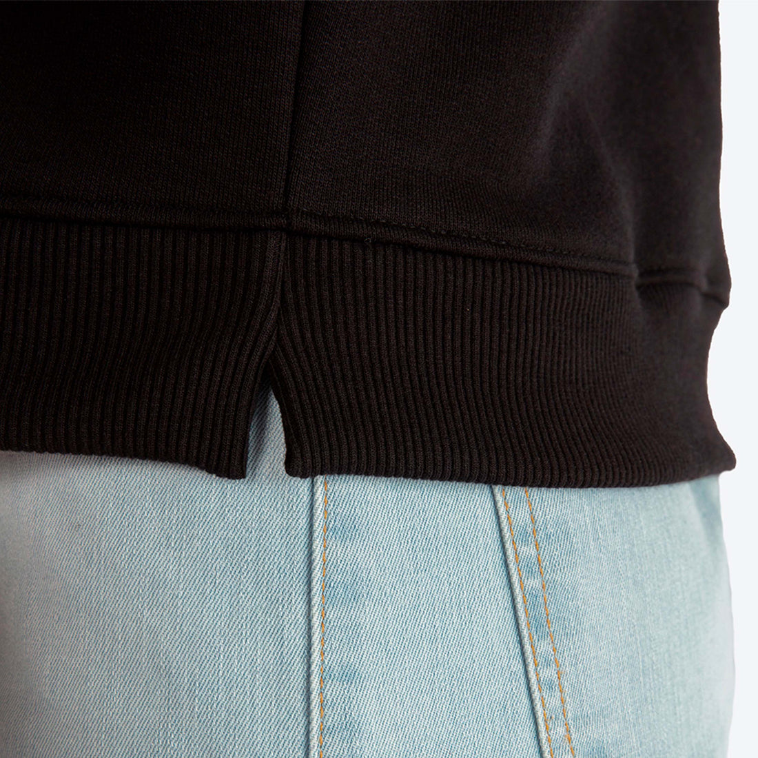 Blusão Moletom Flanelado Capuz Feminino - Preto