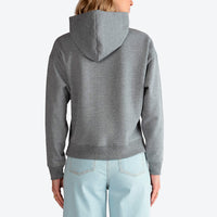 Blusão Moletom Flanelado Capuz Feminino - Mescla Escuro