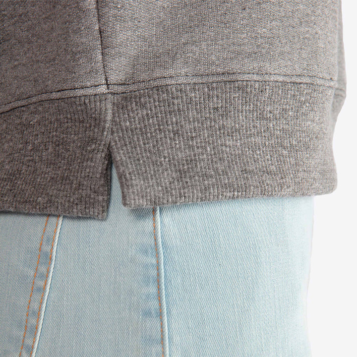 Blusão Moletom Flanelado Capuz Feminino - Mescla Escuro