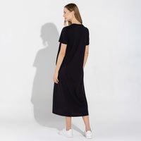 T-Shirt Dress Midi Algodão Premium | Everyday Collection - Preto