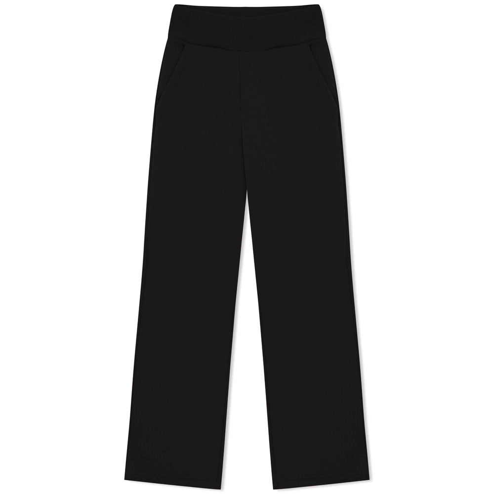 Calça Reta Moletom Flanelado Feminina - Preto
