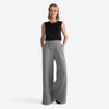 Calça Wide Leg Moletom Felpa Feminina - Mescla Escuro