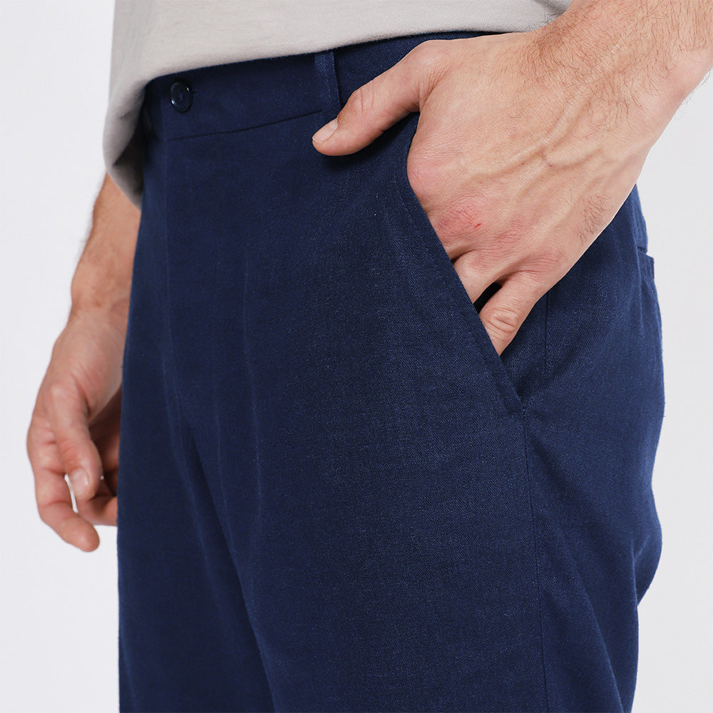 Bermuda Linho Masculina - Azul Marinho