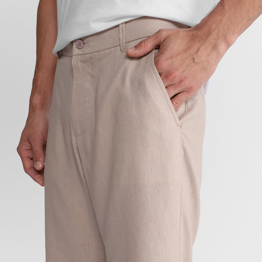 Bermuda Linho Masculina - Bege