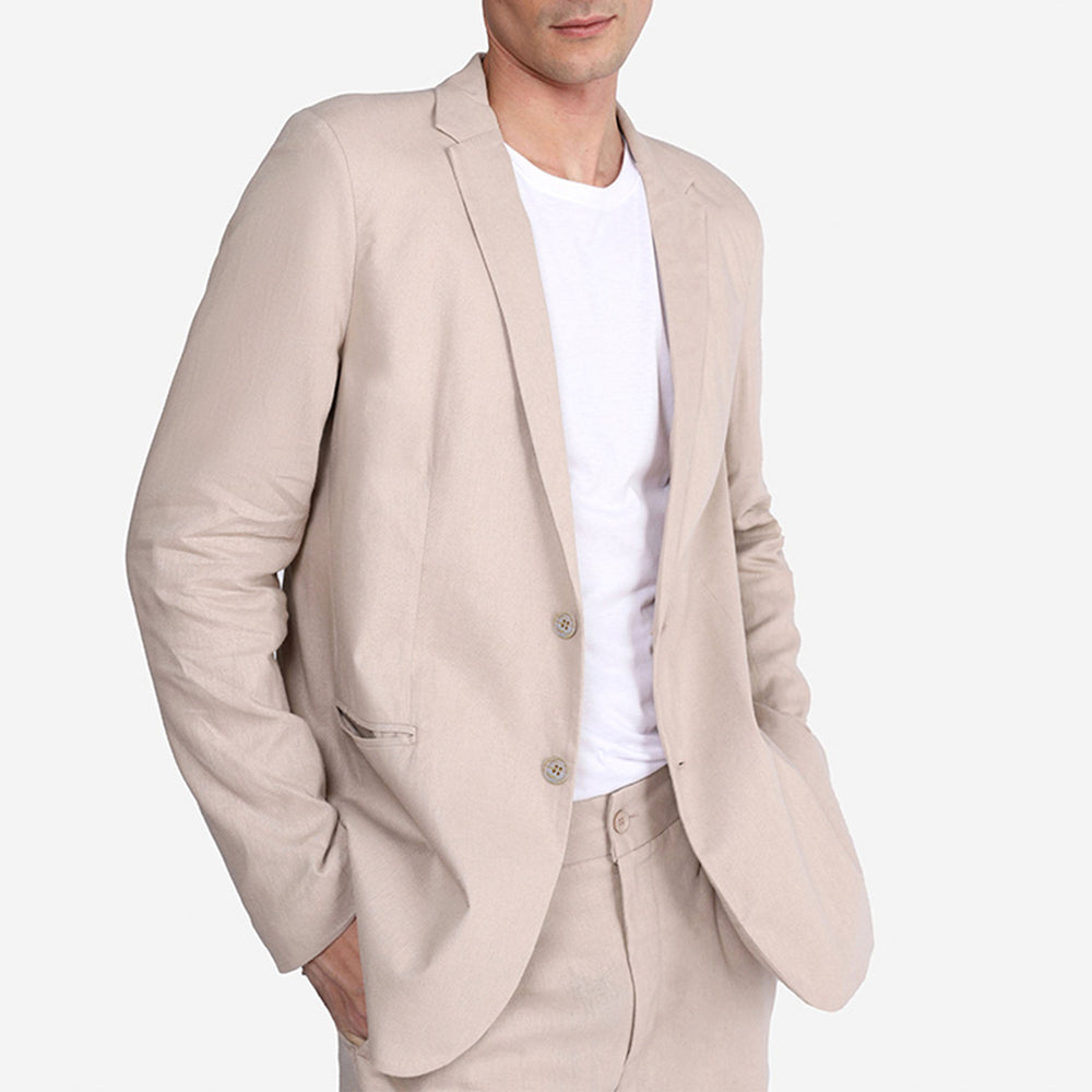 Blazer Linho Masculino - Bege Natural