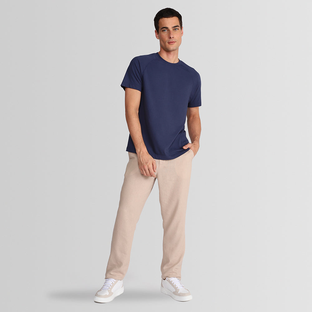 Camiseta Raglan Algodão Masculina - Azul