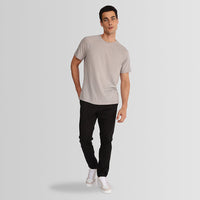 Camiseta Raglan Algodão Masculina - Cinza