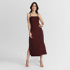 Vestido Midi Alças Nó - Vermelho Vinho