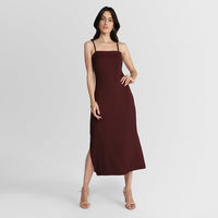 Vestido Midi Alças Nó - Vermelho Vinho