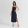 Vestido Midi Alças Nó - Azul Marinho