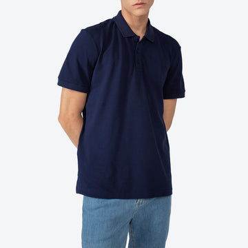 Polo Piquet Pima Masculina - Azul Marinho