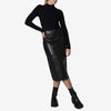 Saia Couro Midi - Preto