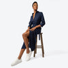 Chemise Midi Linho com Viscose - Azul Marinho