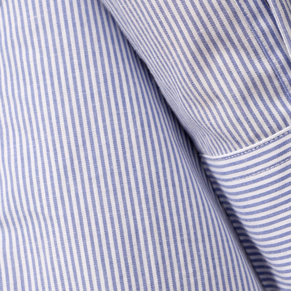 Camisa Listras Ampla Feminina - Listrado Branco Azul