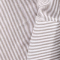 Camisa Listras Ampla Feminina - Listrado Branco Bege