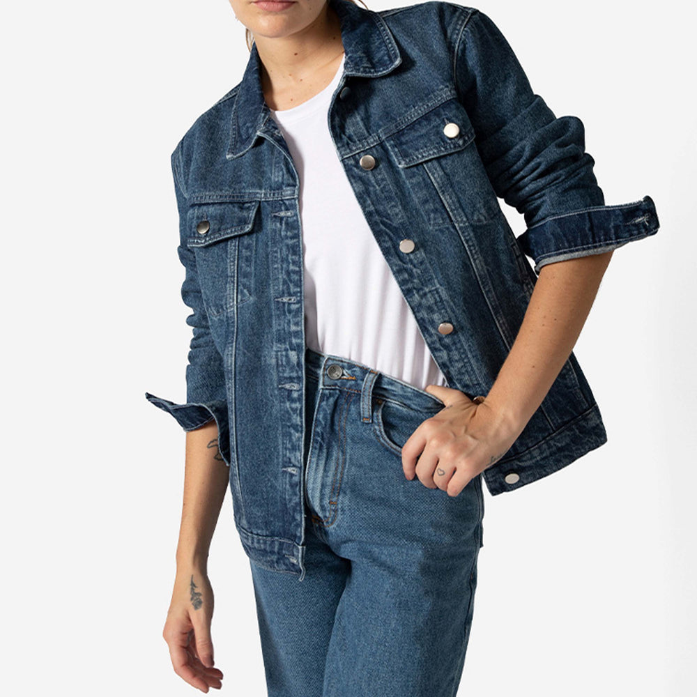 Jaqueta Jeans Feminina - Azul Jeans Médio