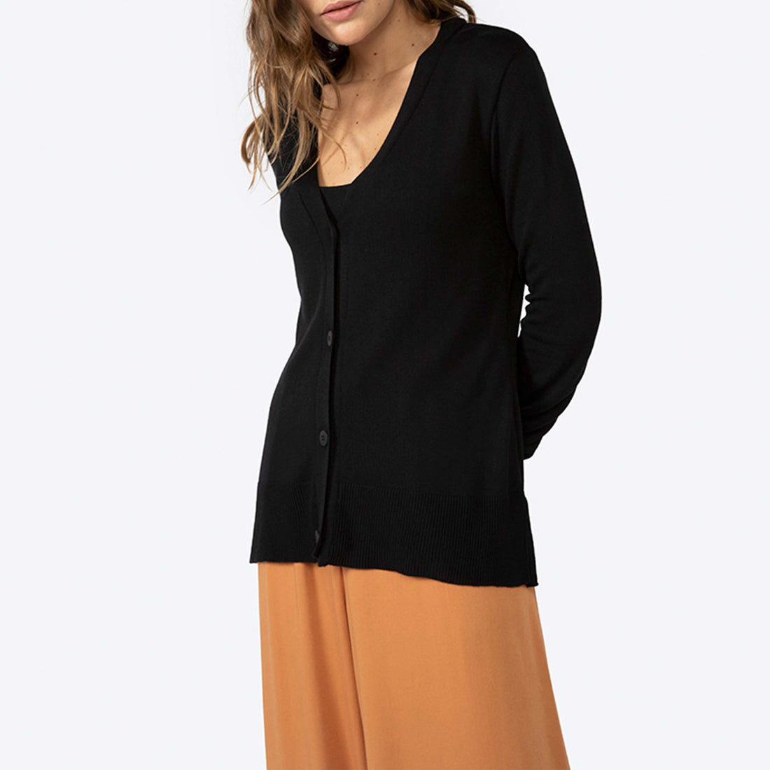 Cardigan Tricot Viscose Feminino - Preto