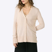Cardigan Tricot Viscose Feminino - Bege