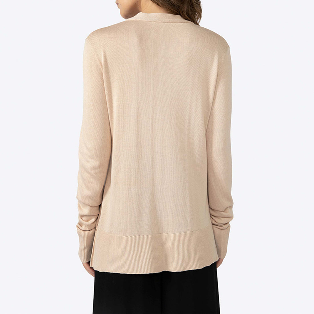 Cardigan Tricot Viscose Feminino - Bege