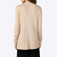Cardigan Tricot Viscose Feminino - Bege