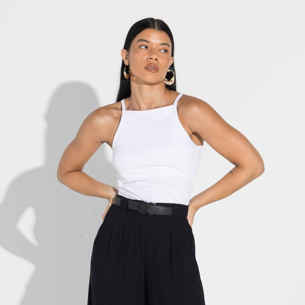 Regata Cotton Pima Cava Americana Feminina - Branco